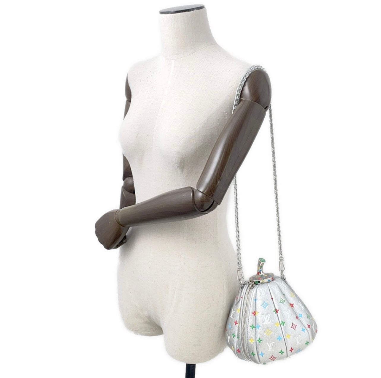 Louis Vuitton × Yayoi Kusama Pumpkin Bag Silver Multicolor M21761 | Rare LV × YK Collector Shoulder Bag Unused Condition