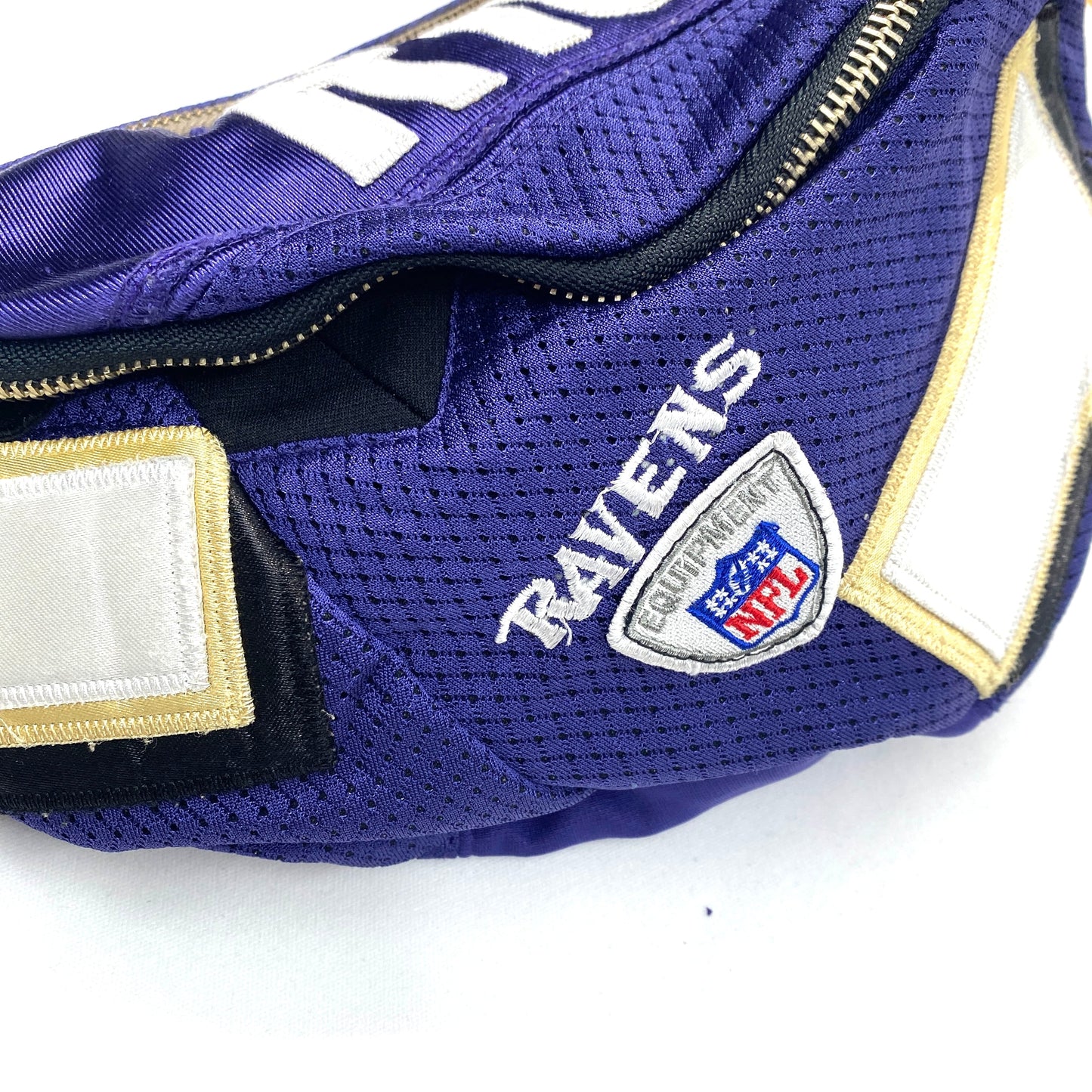 NFL Team Ravens "RICE" Amekaji Japanese Vintage Handmade Custom One and Only One Cote Mer Upcycle Sustainable Upscale Street Fashion Embroidered Remake Deconstructed Shirts Waist Bag