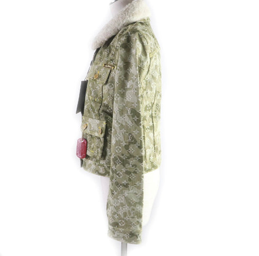 Louis Vuitton × Takashi Murakami 08AW Monogramouflage Shearling Collar Jacket Size 40 | Limited Edition LV Camo Denim Collector Piece