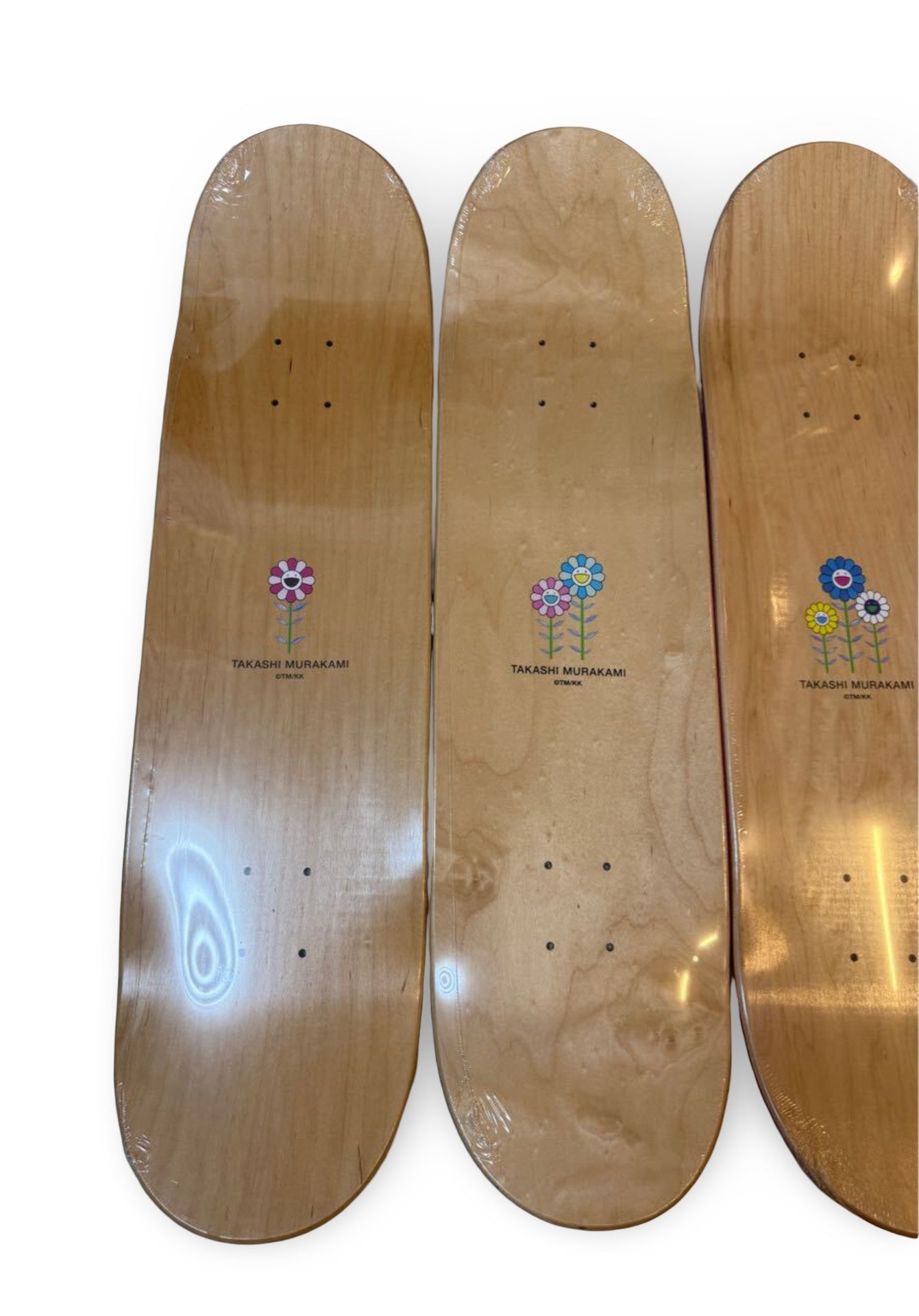 Takashi Murakami 2019 Flower Skateboard Deck Set (5pcs) Kaikai Kiki Tonari no Zingaro Superflat Rainbow Smile Limited Art Boards