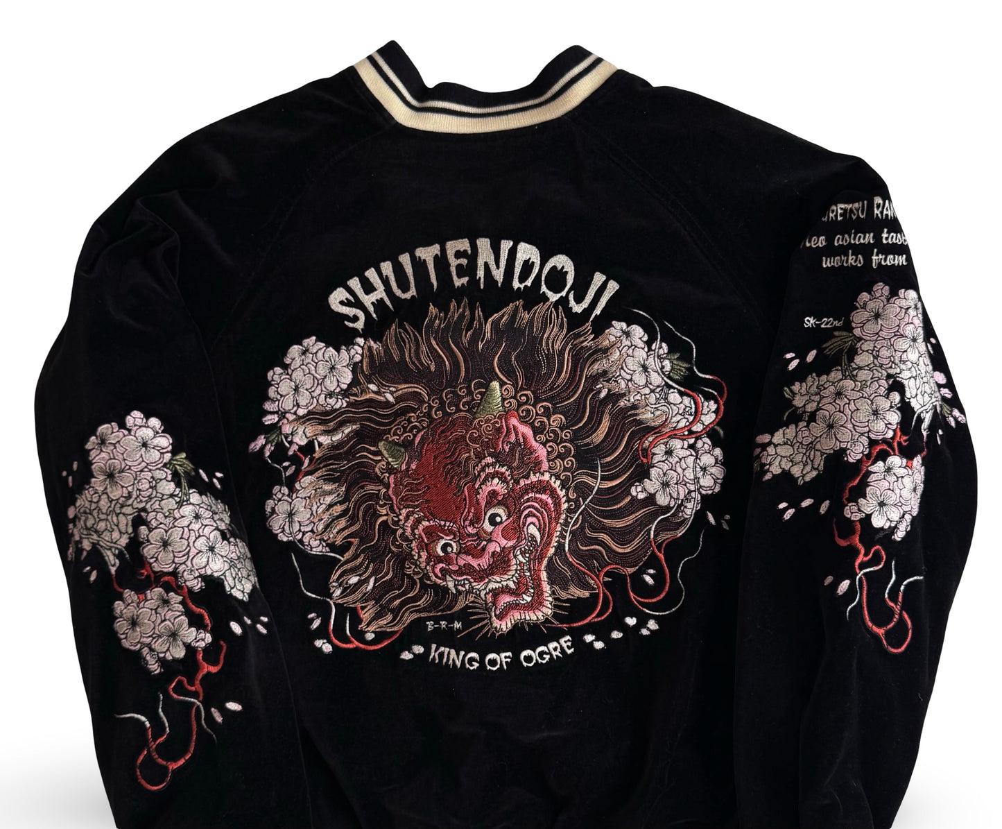 Tedman ×Tedman Clothing Efu-Shokai BRM Shuten-Dōji “King of Ogre” Reversible Velvet Sukajan (Ryūtaro Red Reverse)