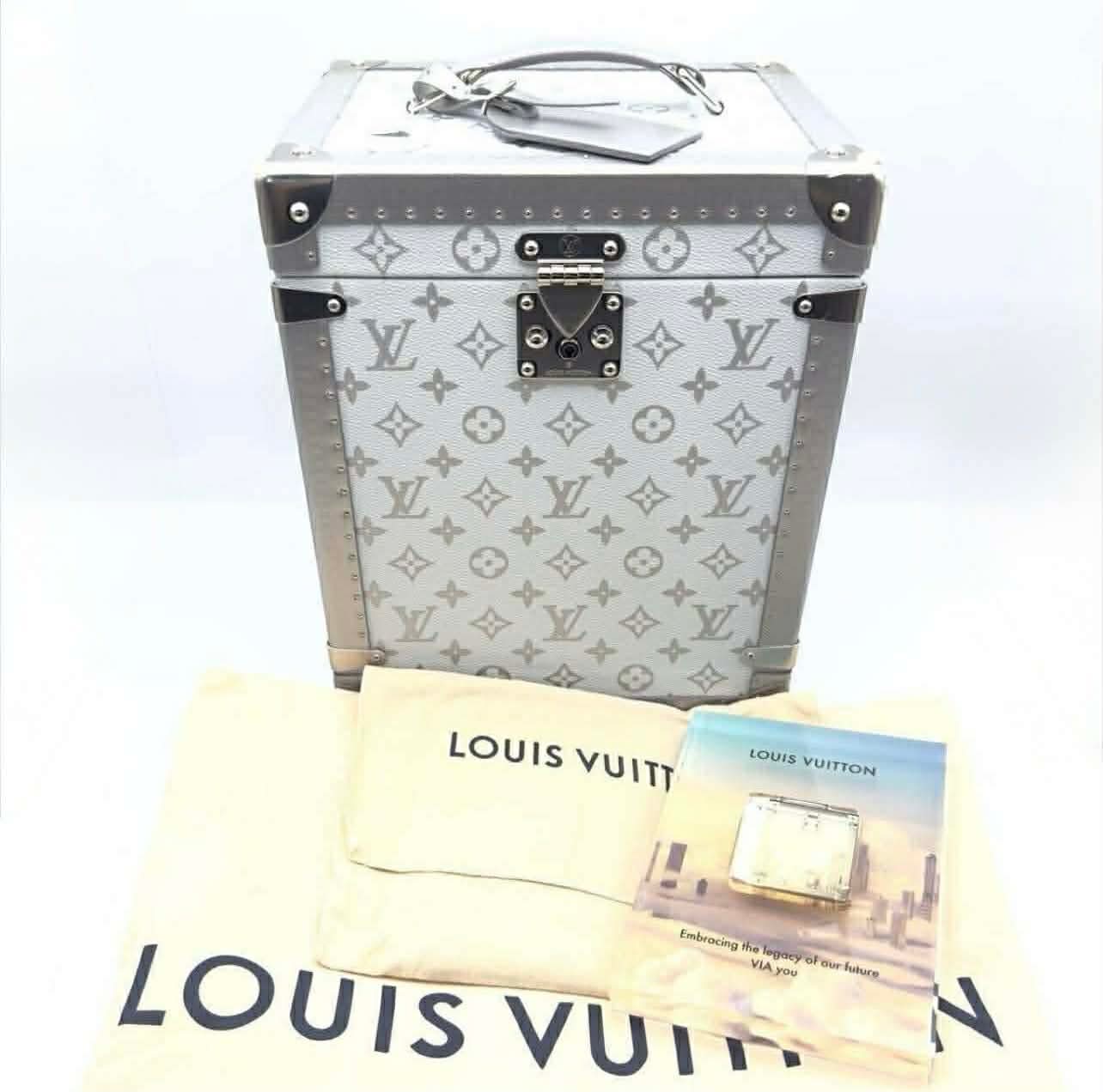 Louis Vuitton VIA Treasure Trunk Silver Monogram Eclipse Taiga Rare Digital Collectible LV Box Unused Mint Japan Verified