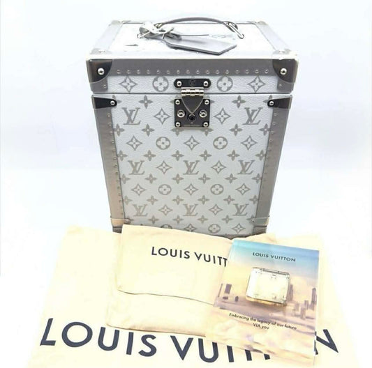 Louis Vuitton VIA Treasure Trunk Silver Monogram Eclipse Taiga Rare Digital Collectible LV Box Unused Mint Japan Verified