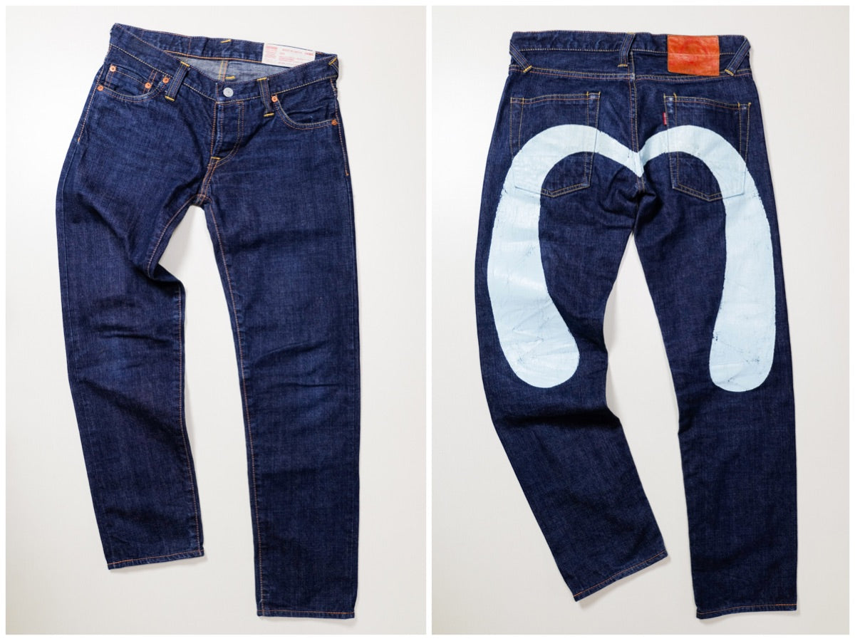 Vintage EVISU Yamane No.2 Selvedge Denim Jeans | White Seagull Gull Print | Made in Japan | W33