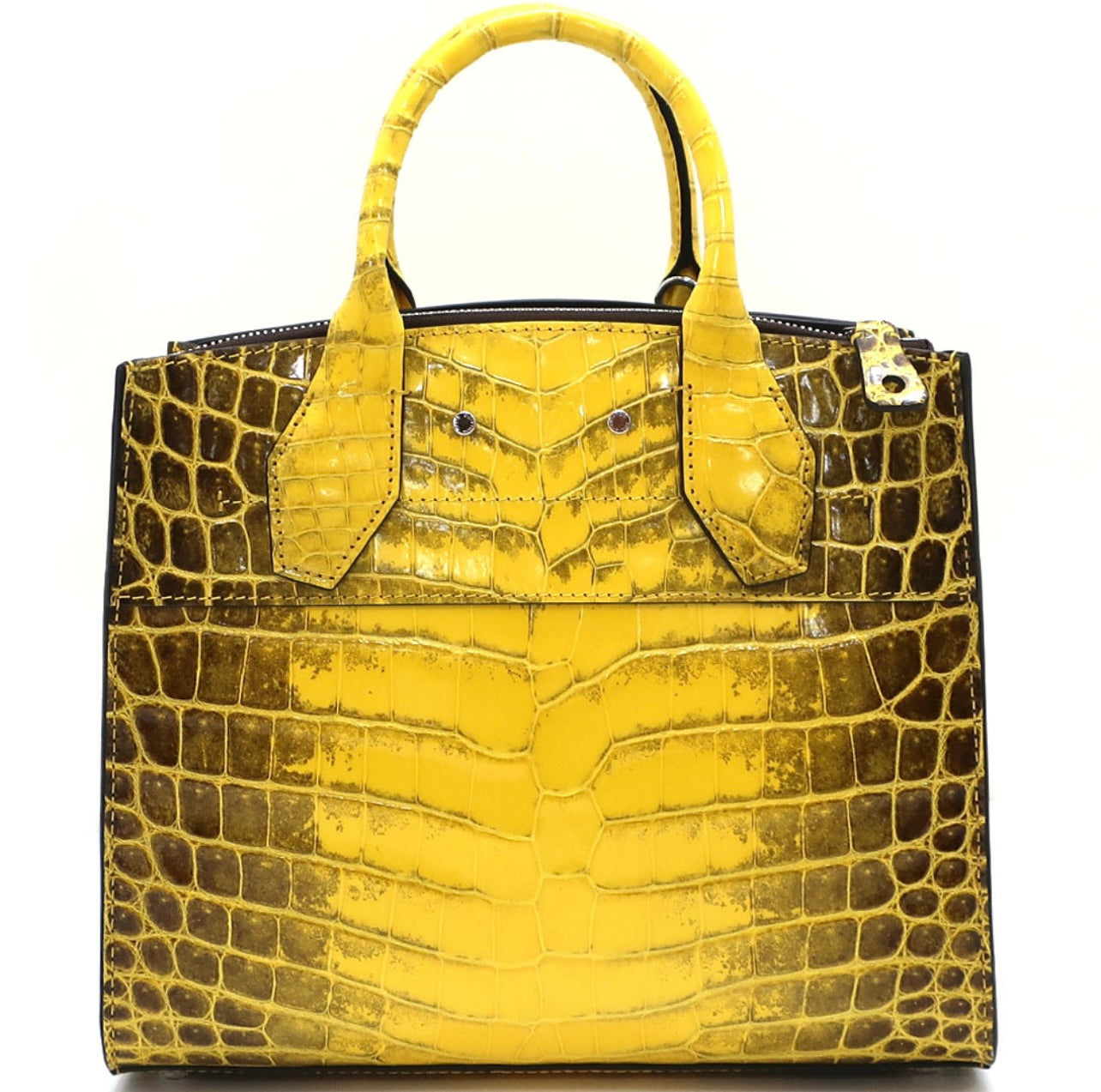 Louis Vuitton City Steamer N94977 Jaune Sahara Exotic Crocodile Leather Bag Yellow Croco Handbag Shoulder Strap VIP Edition Full Set Luxury