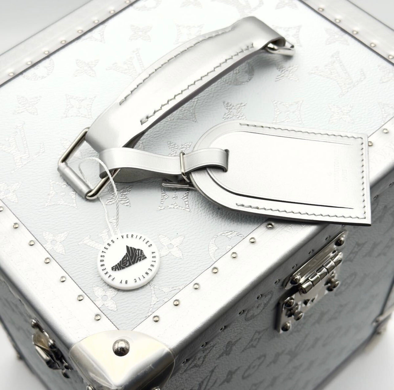 Louis Vuitton VIA Treasure Trunk Silver Monogram Eclipse Taiga Rare Digital Collectible LV Box Unused Mint Japan Verified