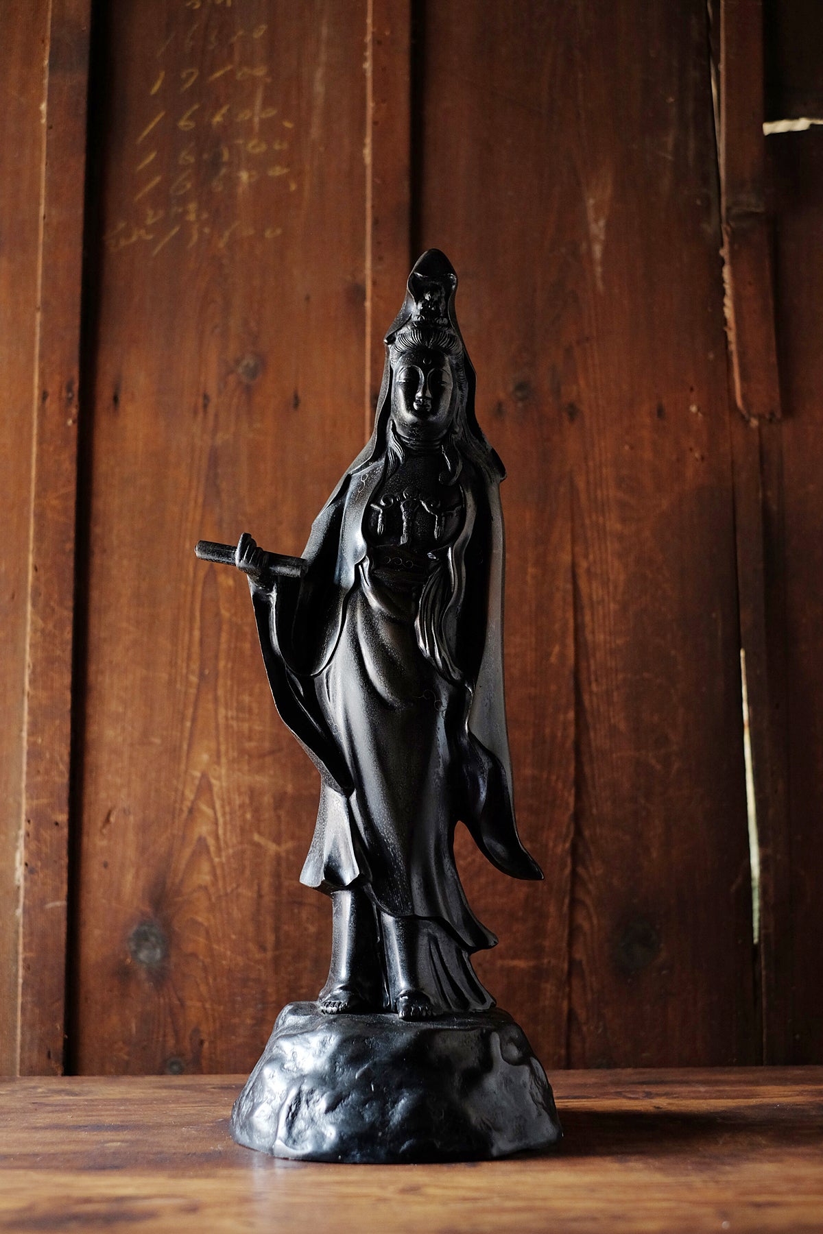 Large Vintage Japanese Kannon Bosatsu Cast Metal Statue | Standing Avalokiteshvara Buddhist Sculpture | 55 cm