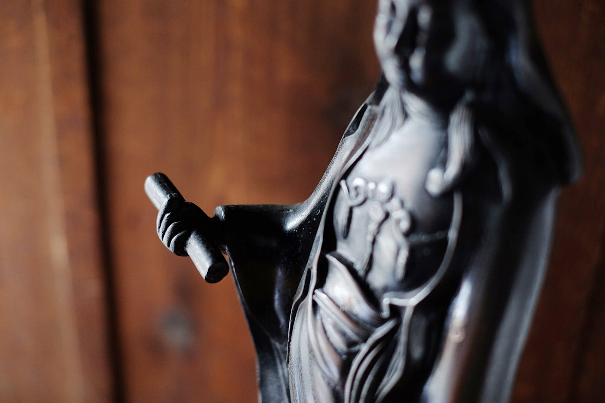 Large Vintage Japanese Kannon Bosatsu Cast Metal Statue | Standing Avalokiteshvara Buddhist Sculpture | 55 cm