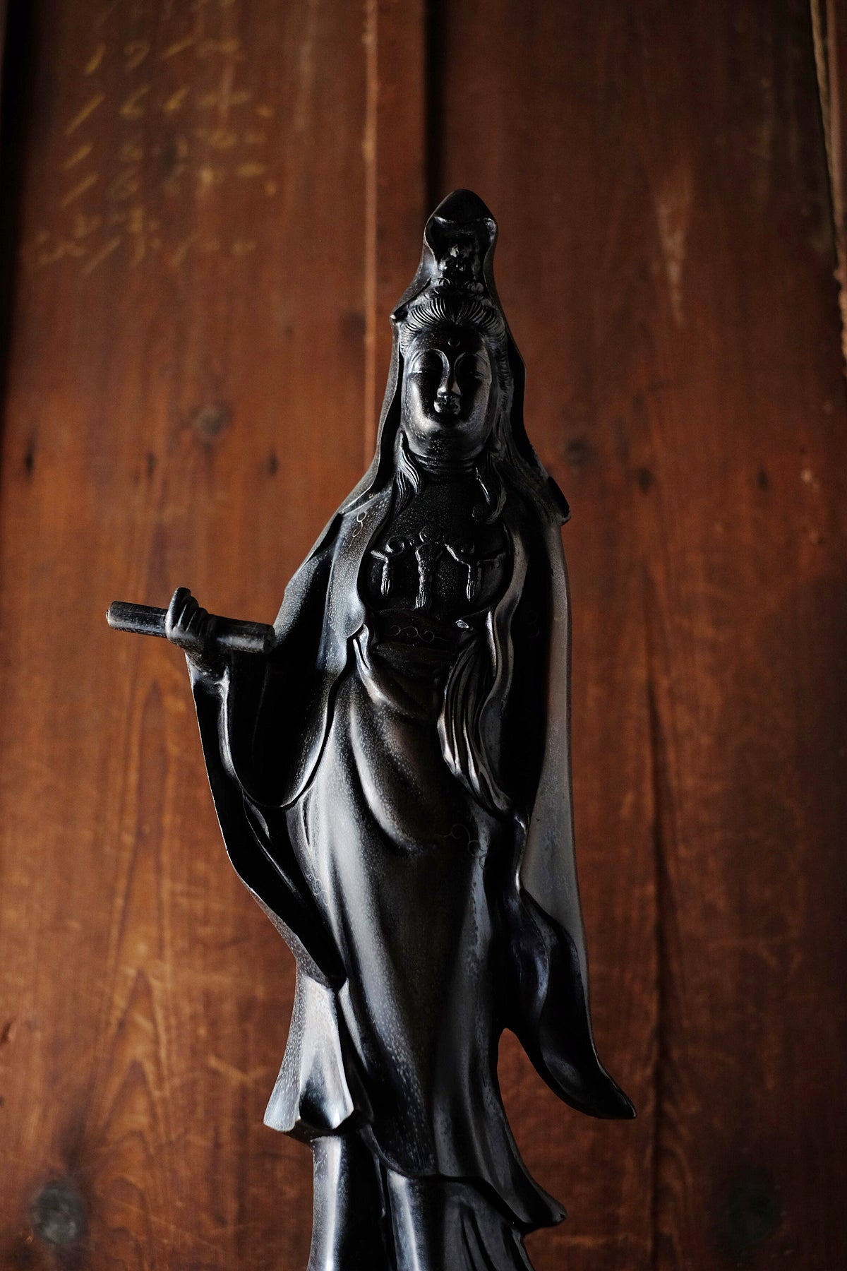 Large Vintage Japanese Kannon Bosatsu Cast Metal Statue | Standing Avalokiteshvara Buddhist Sculpture | 55 cm