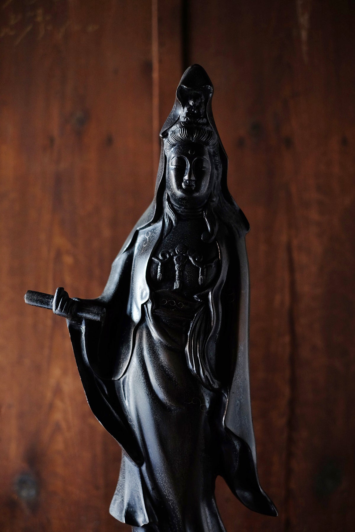 Large Vintage Japanese Kannon Bosatsu Cast Metal Statue | Standing Avalokiteshvara Buddhist Sculpture | 55 cm