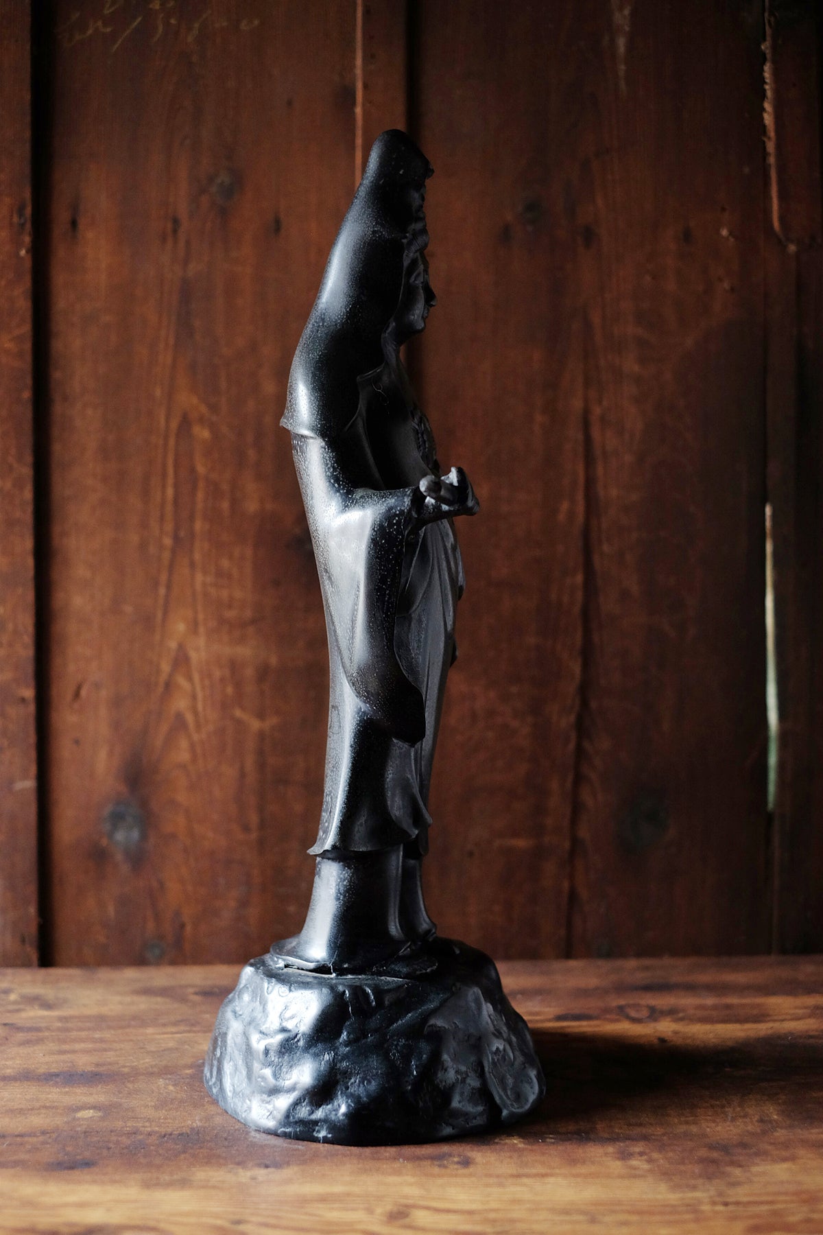 Large Vintage Japanese Kannon Bosatsu Cast Metal Statue | Standing Avalokiteshvara Buddhist Sculpture | 55 cm