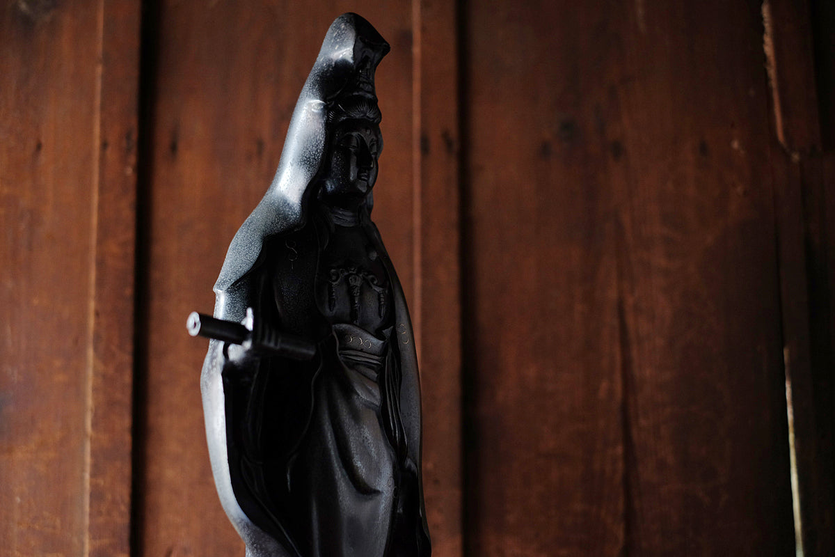 Large Vintage Japanese Kannon Bosatsu Cast Metal Statue | Standing Avalokiteshvara Buddhist Sculpture | 55 cm