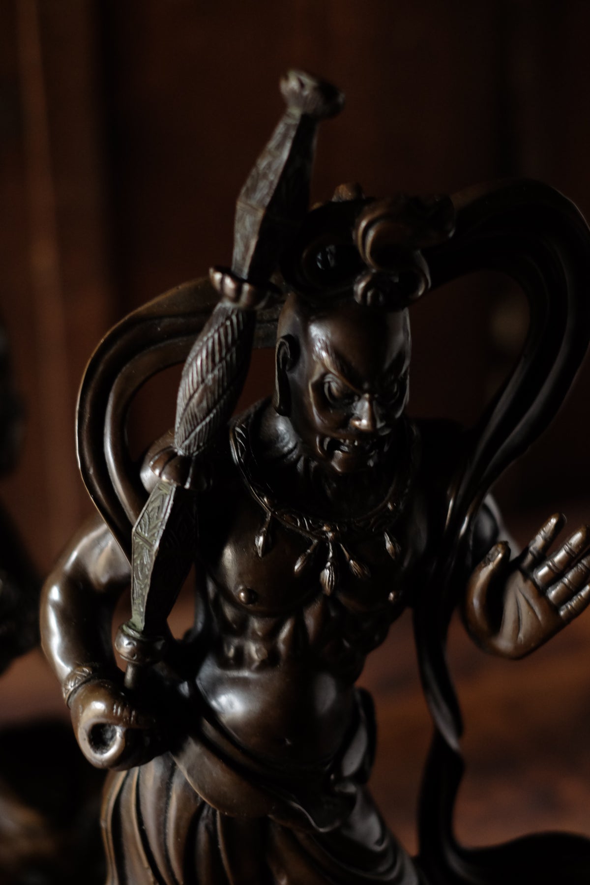 Japanese Bronze Nio Guardian Statues Pair, Agyo Ungyo Kongo Rikishi Buddhist Temple Sculpture, Vintage Protective Deity Art