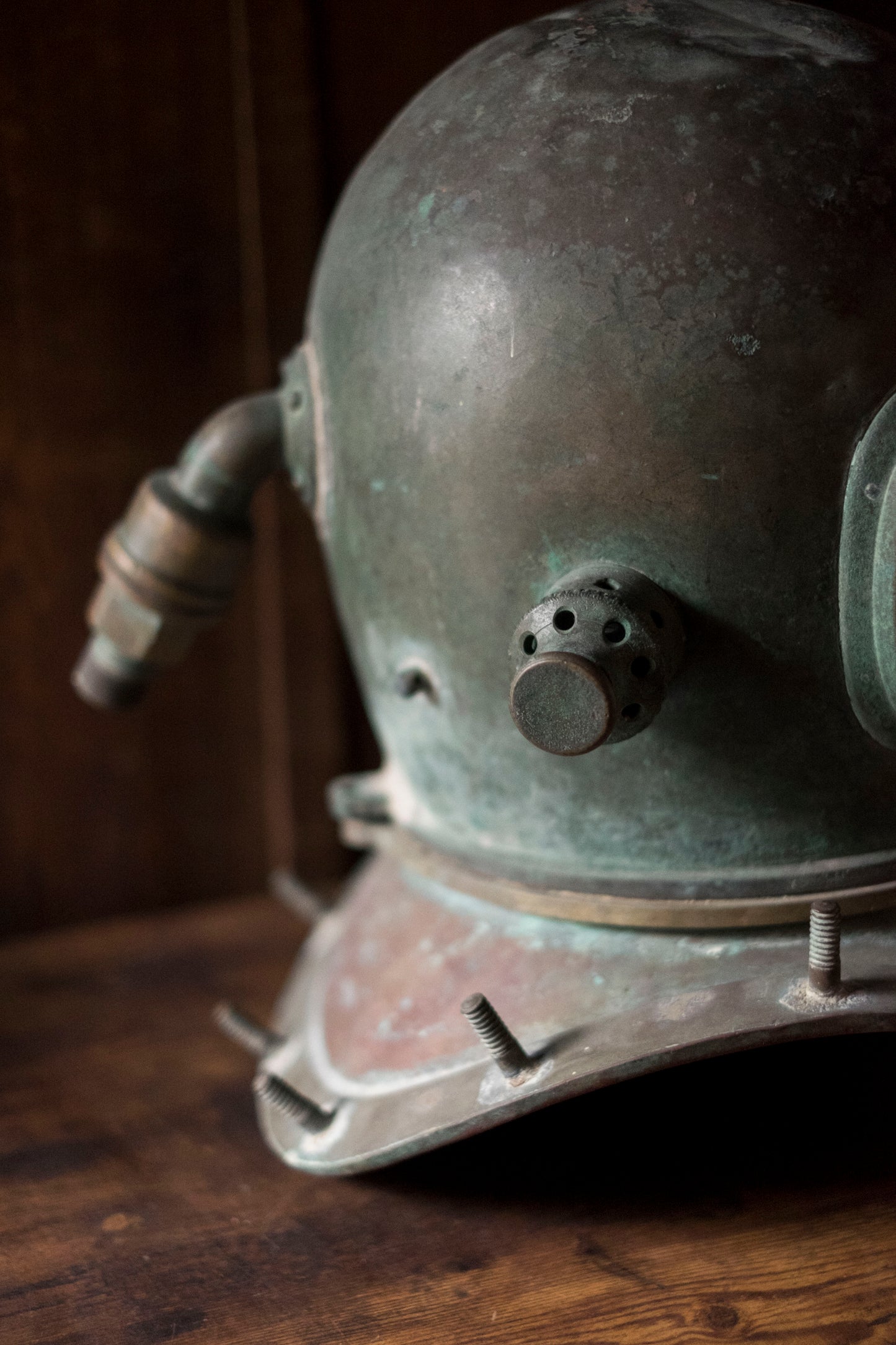 Antique Japanese TOA Diving Helmet Bronze Shōwa Era Commercial Diver Helmet Industrial Maritime Artifact Authentic Patina