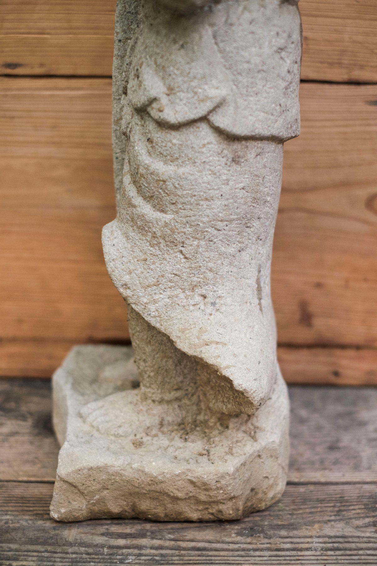 Japanese Sekibutsu Stone Buddhist Guardian Statue Zen Garden | Hand-Carved Temple Warrior Figure | Zen Garden Sculpture