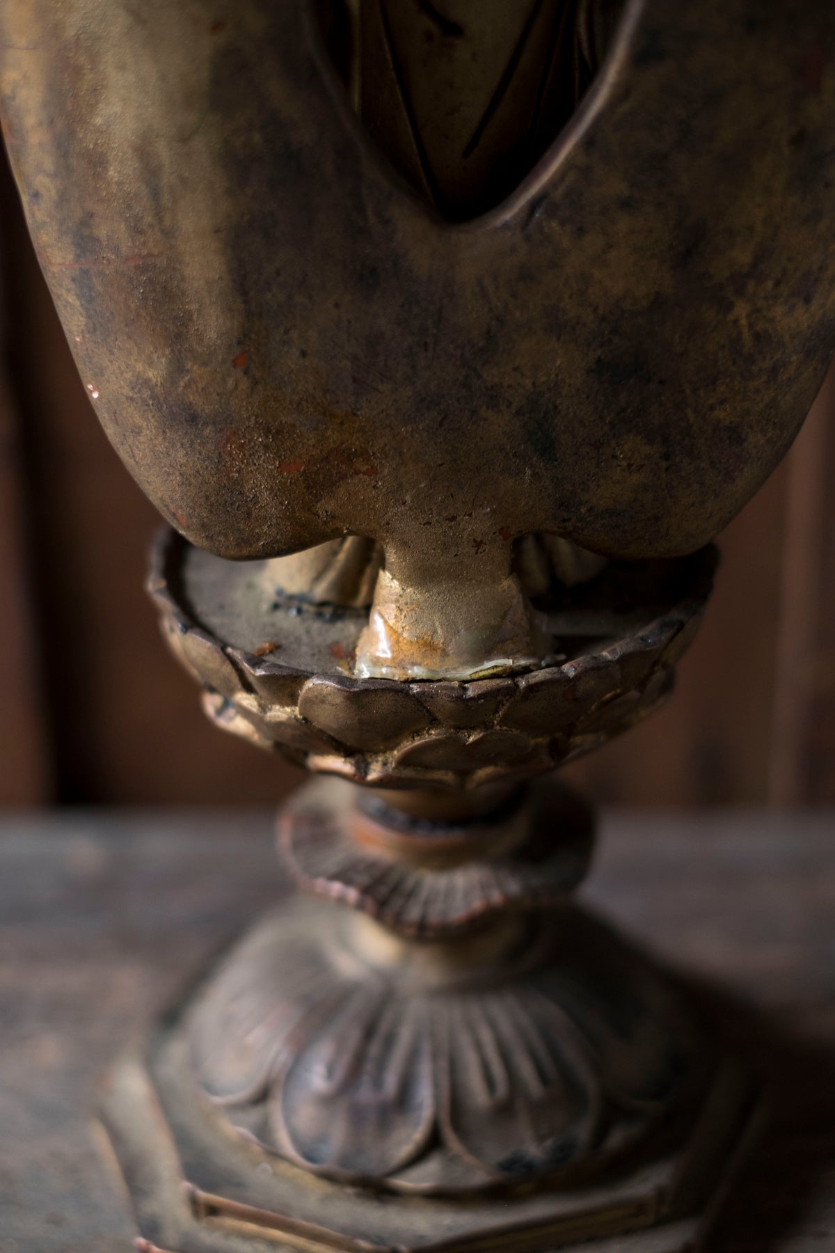 Vintage Japanese Shaka Nyorai Gilt Wood Buddha Statue with Mandorla | 49 cm Shakyamuni Buddhist Sculpture