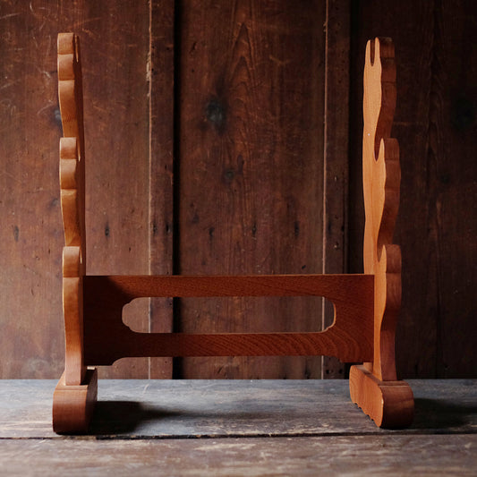 Vintage Japanese Katana Kake Three-Sword Wooden Stand | Samurai Katana Wakizashi Display Rack