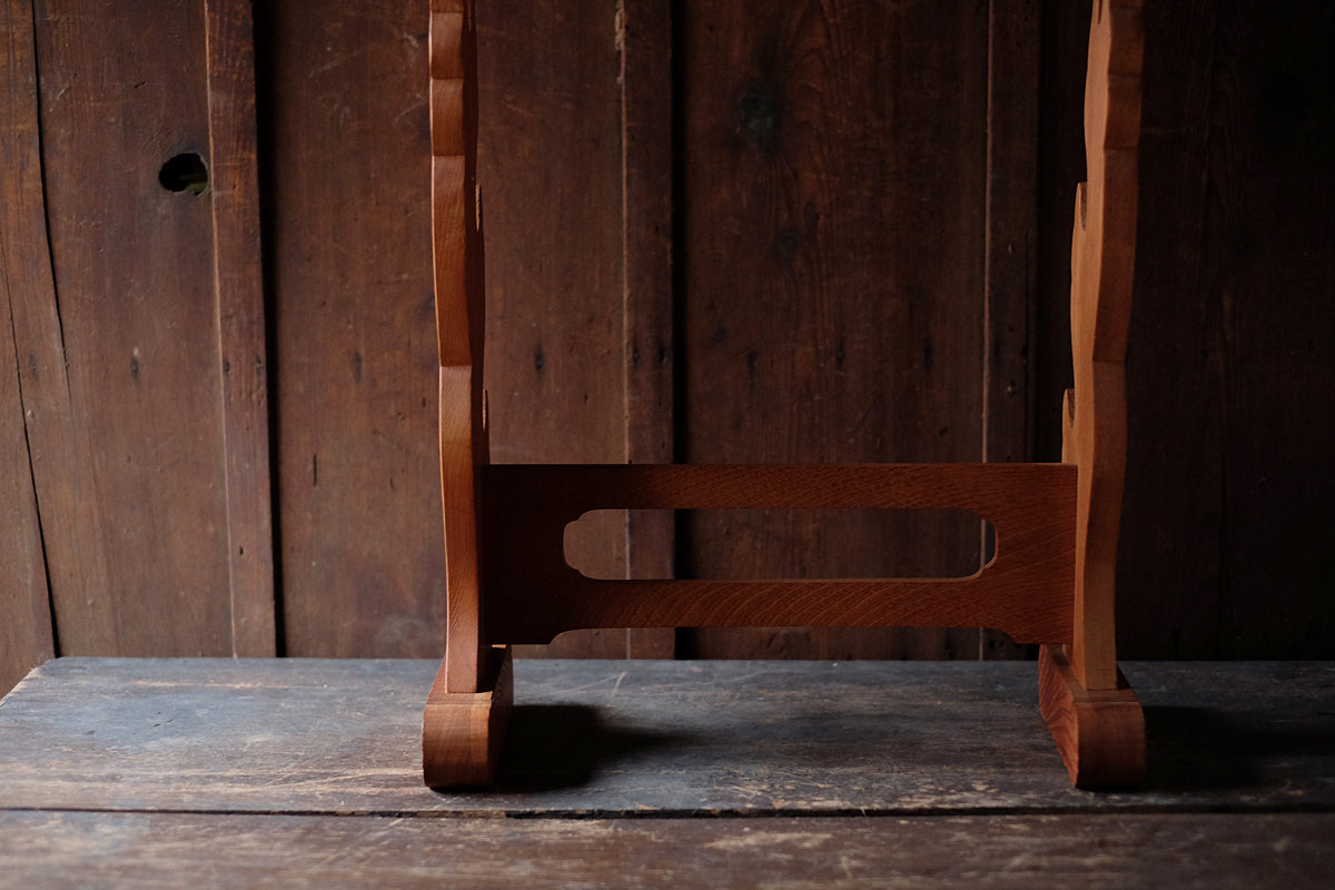Vintage Japanese Katana Kake Three-Sword Wooden Stand | Samurai Katana Wakizashi Display Rack