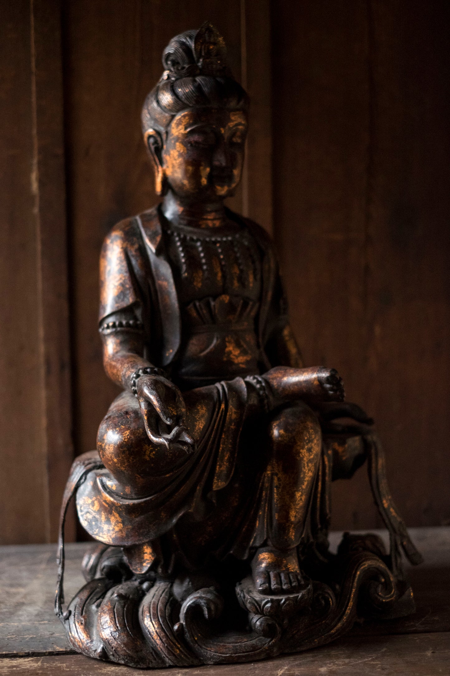 Monumental Seated Bodhisattva Figure (Guanyin  Avalokiteshvara, Royal Ease Pose) — Chinese  Sino-Tibetan School (Assessment)