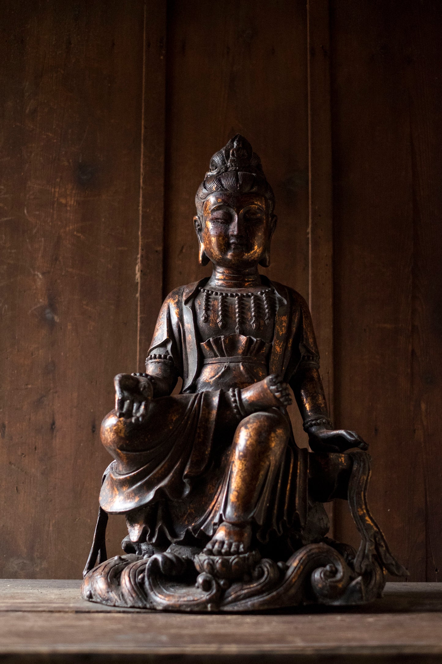 Monumental Seated Bodhisattva Figure (Guanyin  Avalokiteshvara, Royal Ease Pose) — Chinese  Sino-Tibetan School (Assessment)