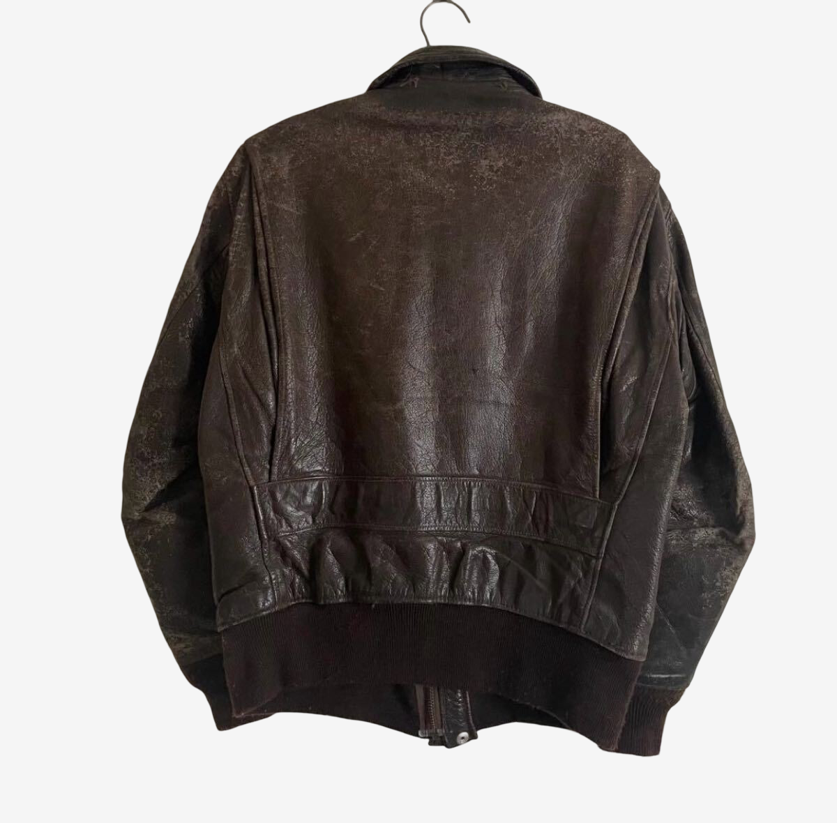 AN-J-3 Style WWII Flight Jacket Goat Skin Brown A-2 G-1 Hybrid Vintage Leather Jacket Military Aviation Rare