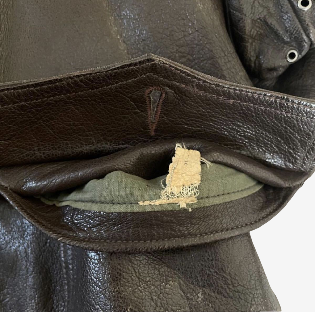 AN-J-3 Style WWII Flight Jacket Goat Skin Brown A-2 G-1 Hybrid Vintage Leather Jacket Military Aviation Rare
