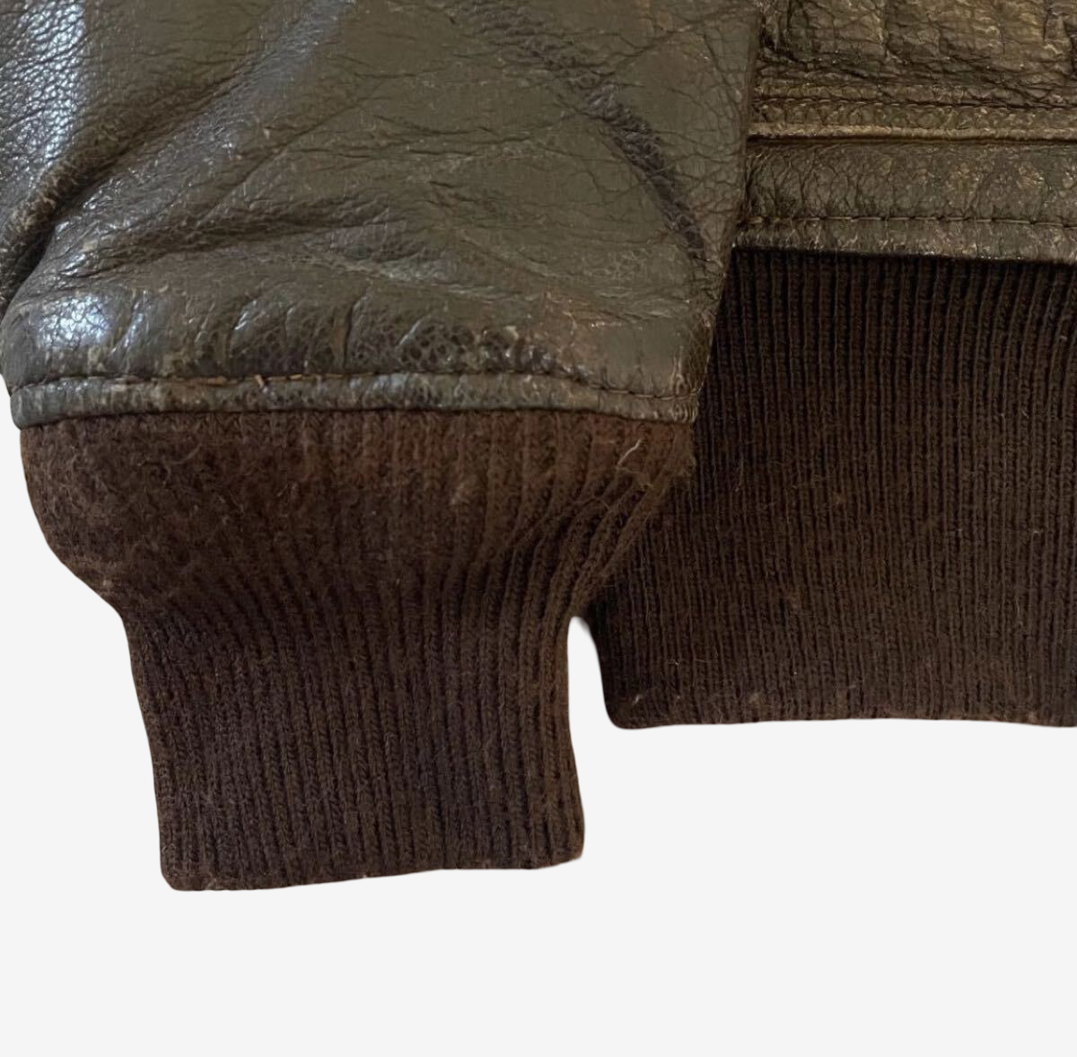 AN-J-3 Style WWII Flight Jacket Goat Skin Brown A-2 G-1 Hybrid Vintage Leather Jacket Military Aviation Rare