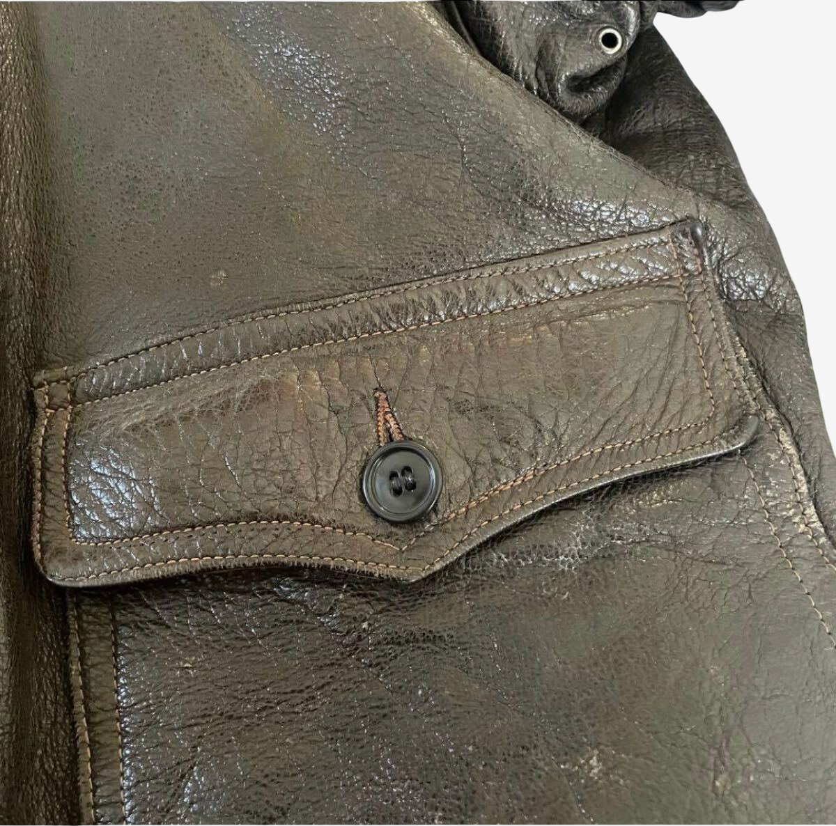 AN-J-3 Style WWII Flight Jacket Goat Skin Brown A-2 G-1 Hybrid Vintage Leather Jacket Military Aviation Rare