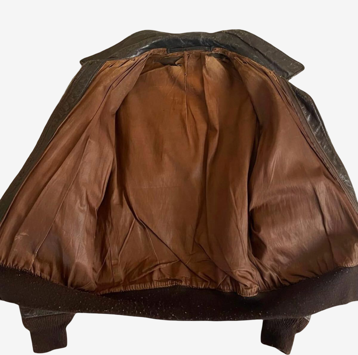 AN-J-3 Style WWII Flight Jacket Goat Skin Brown A-2 G-1 Hybrid Vintage Leather Jacket Military Aviation Rare