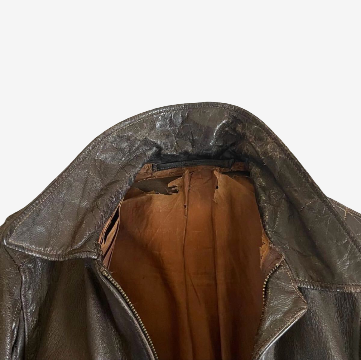 AN-J-3 Style WWII Flight Jacket Goat Skin Brown A-2 G-1 Hybrid Vintage Leather Jacket Military Aviation Rare