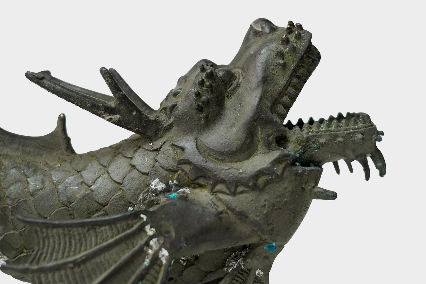 Pair of Bronze Shachihoko Dragon-Fish Guardians | East Asian Mythical Roof Form Sculptures