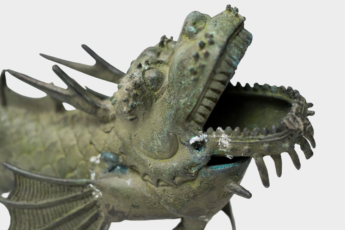 Pair of Bronze Shachihoko Dragon-Fish Guardians | East Asian Mythical Roof Form Sculptures