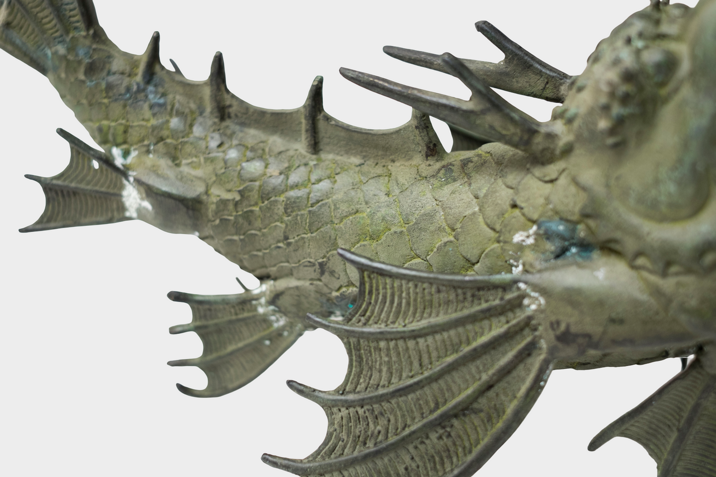 Pair of Bronze Shachihoko Dragon-Fish Guardians | East Asian Mythical Roof Form Sculptures