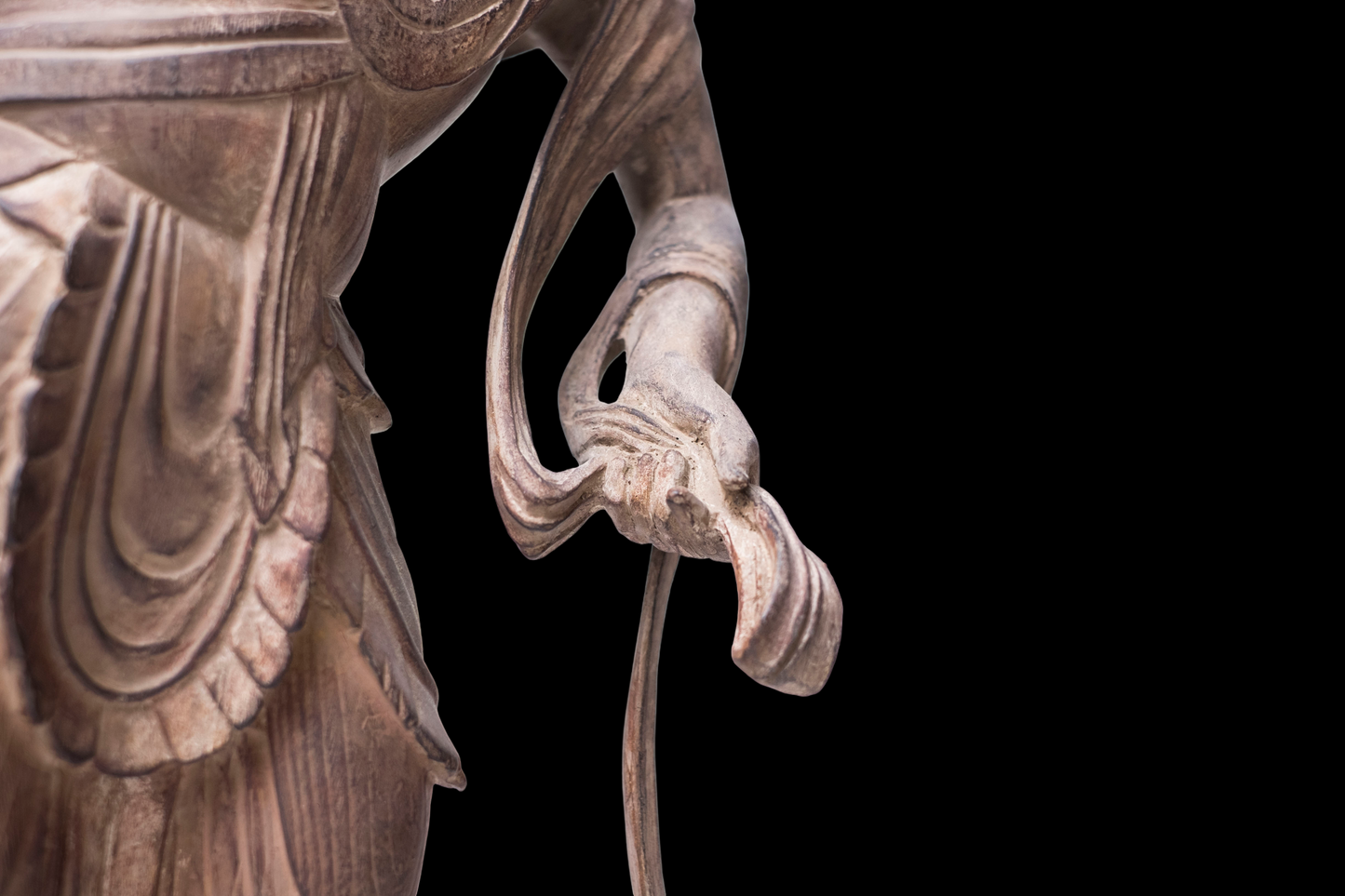 Byodo-in Inspired Cloudborne Offering Bodhisattva Unchu Kuyo Bosatsu, often called Hiten/Tennyo Standing Celestial Attendant Figure Statue