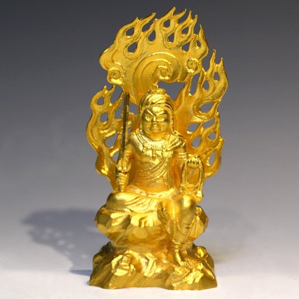 A Rare Solid-Gold Figure of Fudō Myōō, Japan — Modern Period, Approx. 450 g