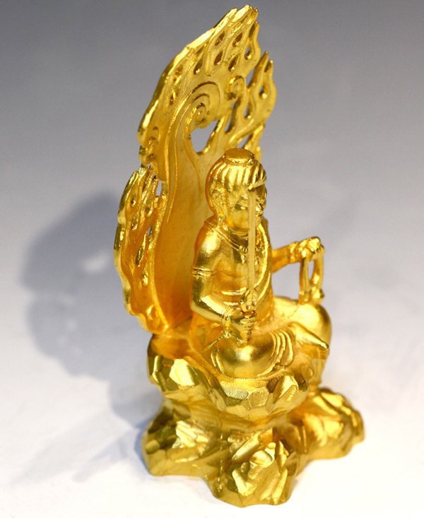 A Rare Solid-Gold Figure of Fudō Myōō, Japan — Modern Period, Approx. 450 g