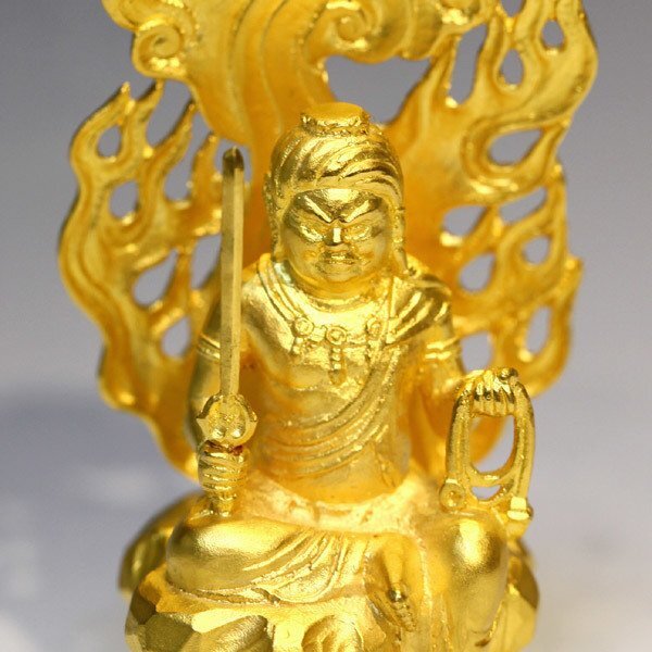 A Rare Solid-Gold Figure of Fudō Myōō, Japan — Modern Period, Approx. 450 g
