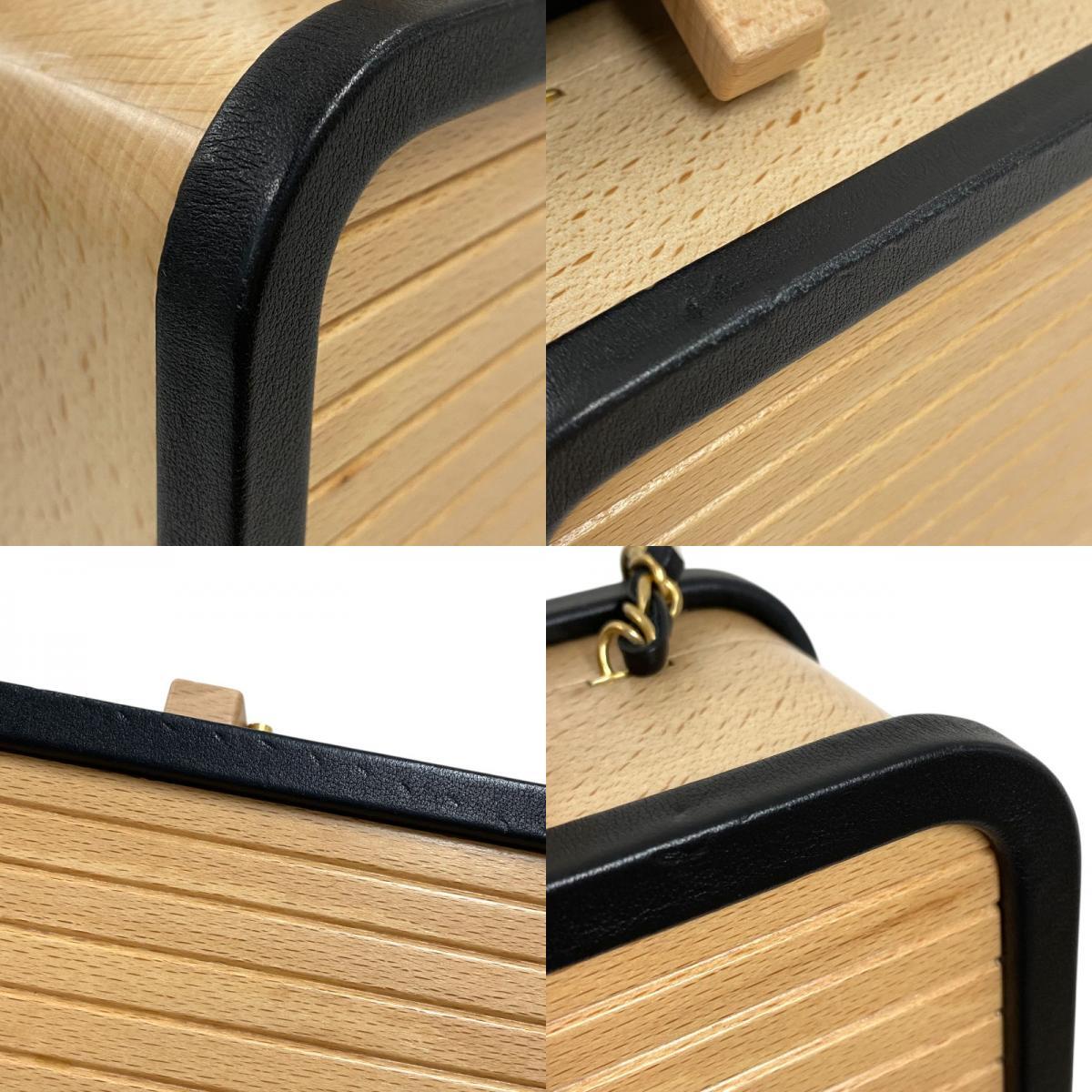 CHANEL AS2927 Beachwood Vanity Bag – Beige × Gold Hardware · Wood & Lambskin Hybrid · Rare Collector Shoulder Bag A-Rank