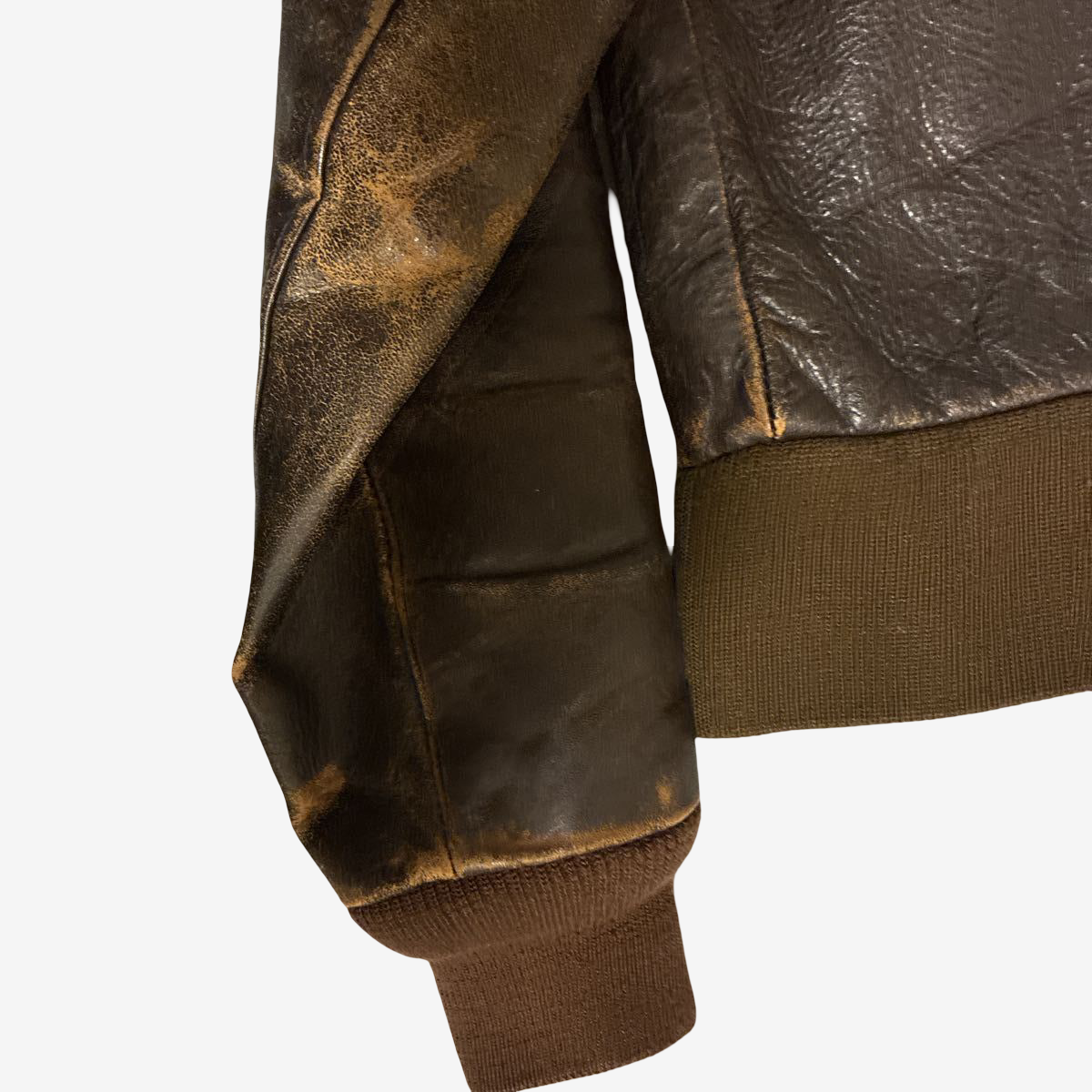 AVIREX Limited Version A-2 Leather Flight Jacket Serial 040 1992 Patch Back Art Distressed Vintage Style