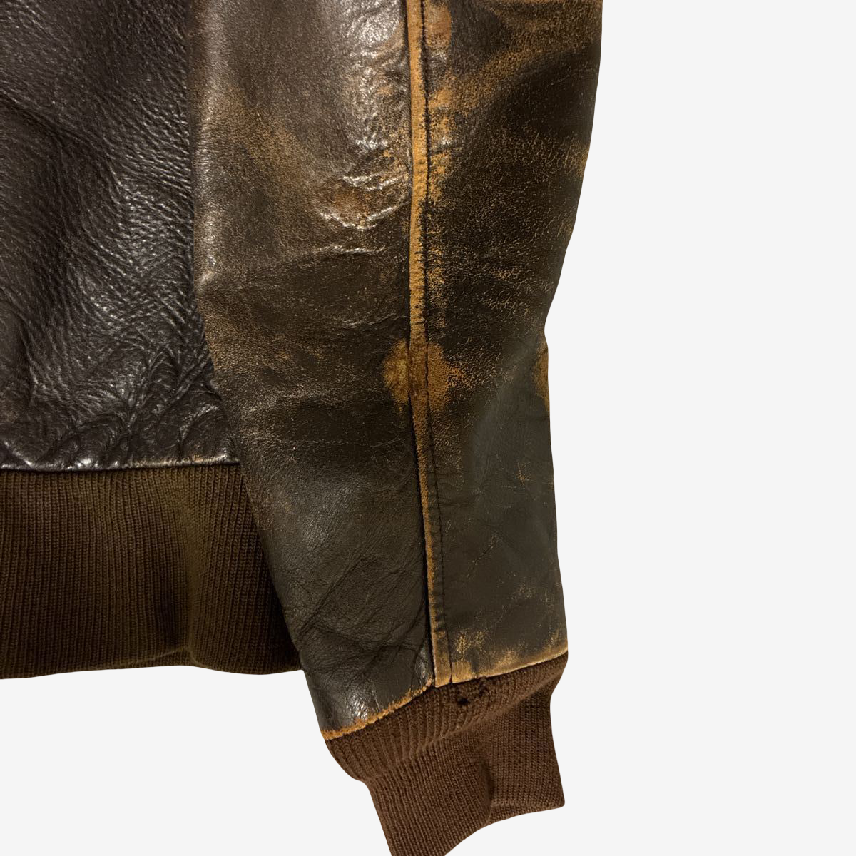 AVIREX Limited Version A-2 Leather Flight Jacket Serial 040 1992 Patch Back Art Distressed Vintage Style