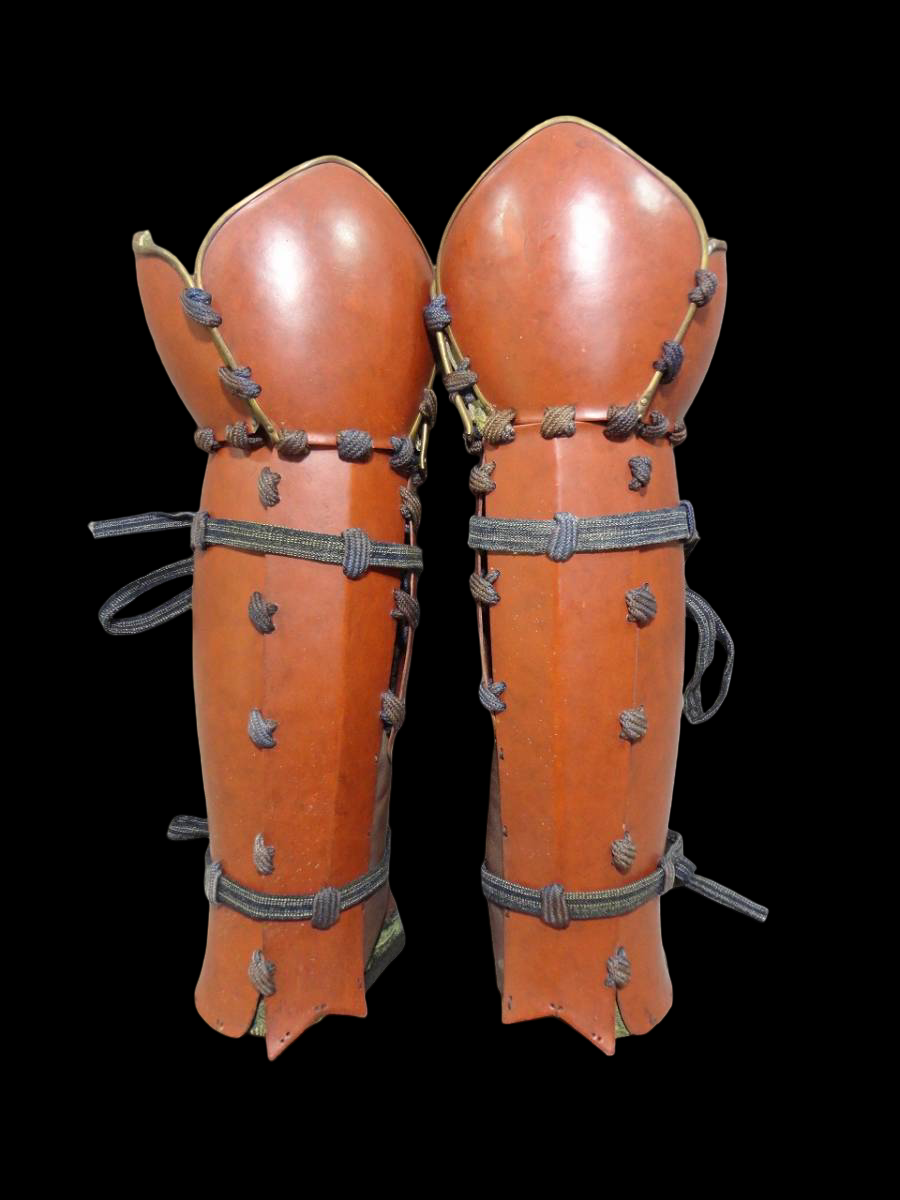 Aka-Odoshi Style Gusoku Display Armor | Horned Kabuto + Menpo Mask | Japanese Samurai Armor Art Object