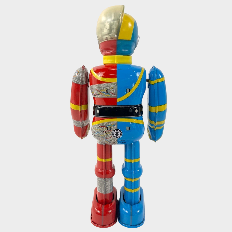Biliken Shokai Android Kikaider Tin Wind-Up Figure — Showa Japanese Buriki Hero, Boxed Mechanical Toy