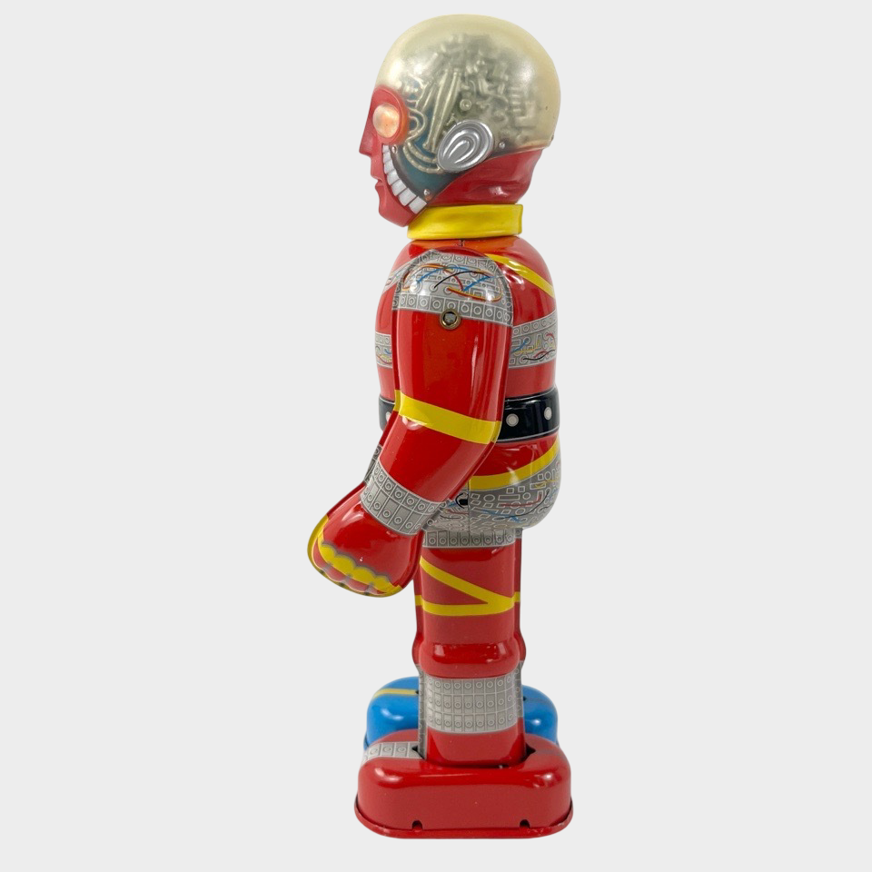 Biliken Shokai Android Kikaider Tin Wind-Up Figure — Showa Japanese Buriki Hero, Boxed Mechanical Toy