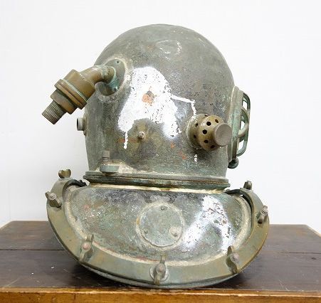 Antique Japanese Brass Diving Helmet TOA Tokyo Vintage Maritime Diver Helmet Industrial Nautical Artifact