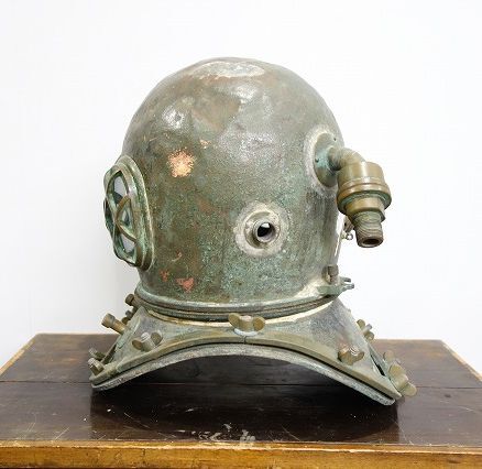 Antique Japanese Brass Diving Helmet TOA Tokyo Vintage Maritime Diver Helmet Industrial Nautical Artifact