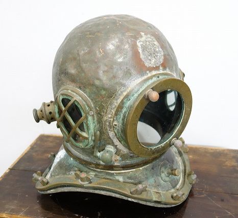 Antique Japanese Brass Diving Helmet TOA Tokyo Vintage Maritime Diver Helmet Industrial Nautical Artifact