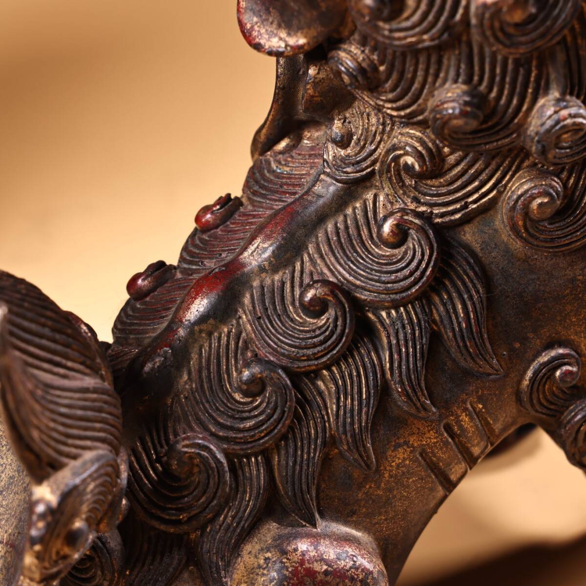 Antique Bronze Komainu Shishi Guardian Pair | Japanese Shrine Lion-Dogs | Fine Castwork & Deep Patina | 20 cm | 4.7 kg Pair