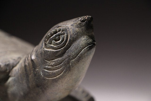 Resonating Japanese Iron Turtle (Kame) Okimono — Symbol of Longevity and Stability
