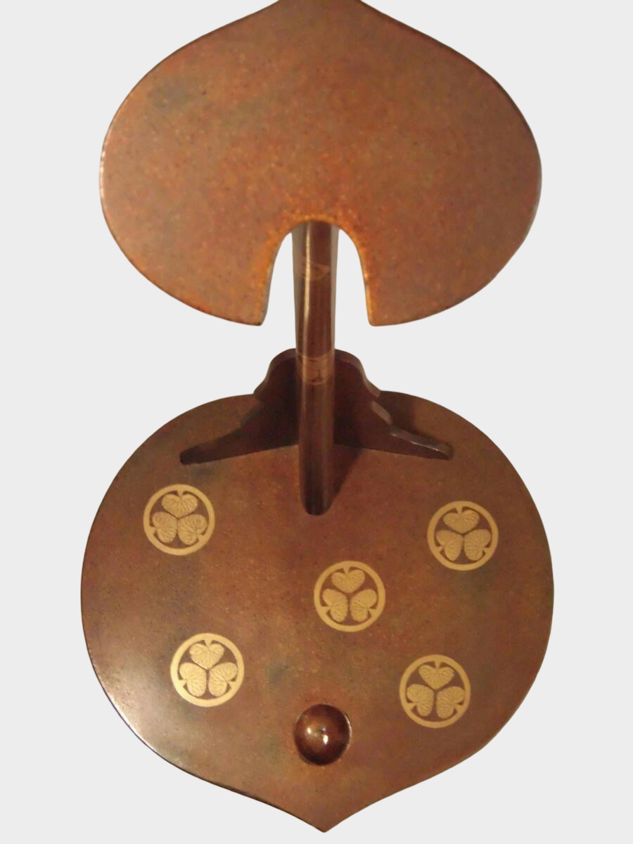 Antique Japanese Lacquer Tachi Sword Stand | Kamon Crests | Edo–Meiji Period Samurai Display