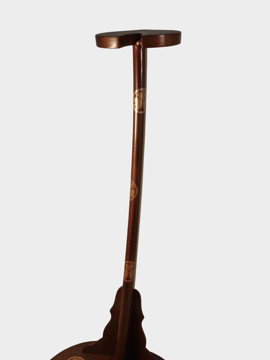 Antique Japanese Lacquer Tachi Sword Stand | Kamon Crests | Edo–Meiji Period Samurai Display